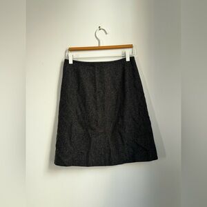Grey A-Line Wool-Blend Skirt